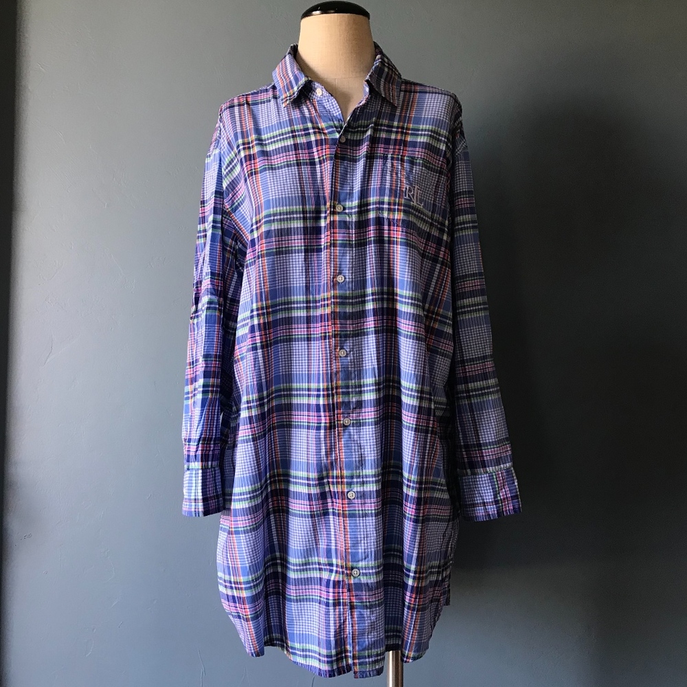 Lauren by Ralph Lauren Plaid T-Shirt Dress